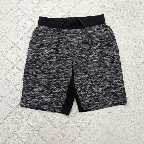 Lululemon Shorts Mens S Black White Texture THE Linerless 9” Train Run Taper - Picture 1 of 9